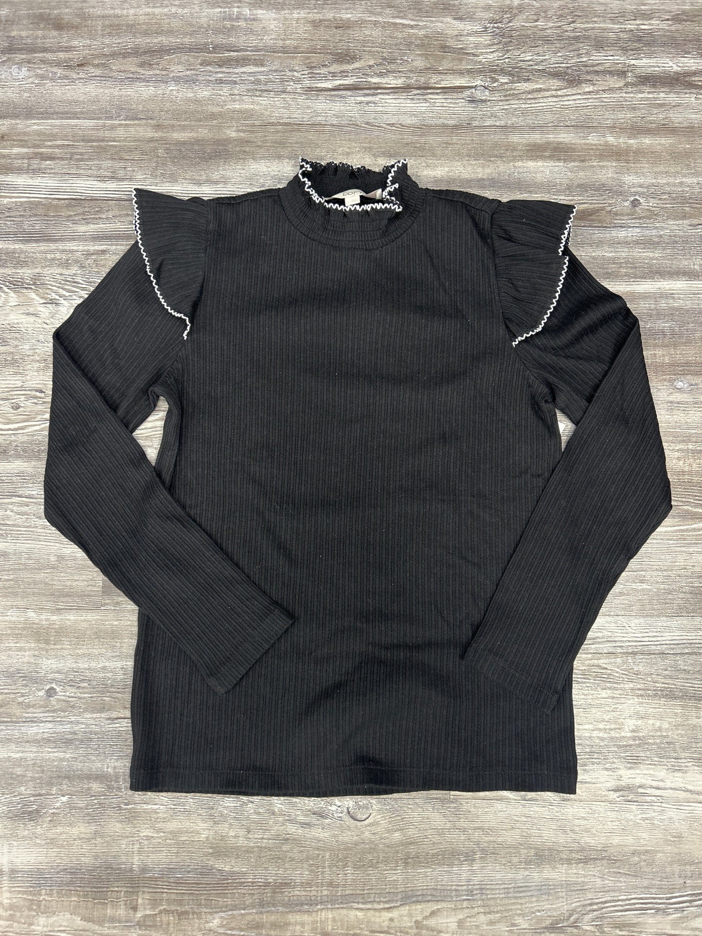 Top Long Sleeve By Loft In Black, Size: L