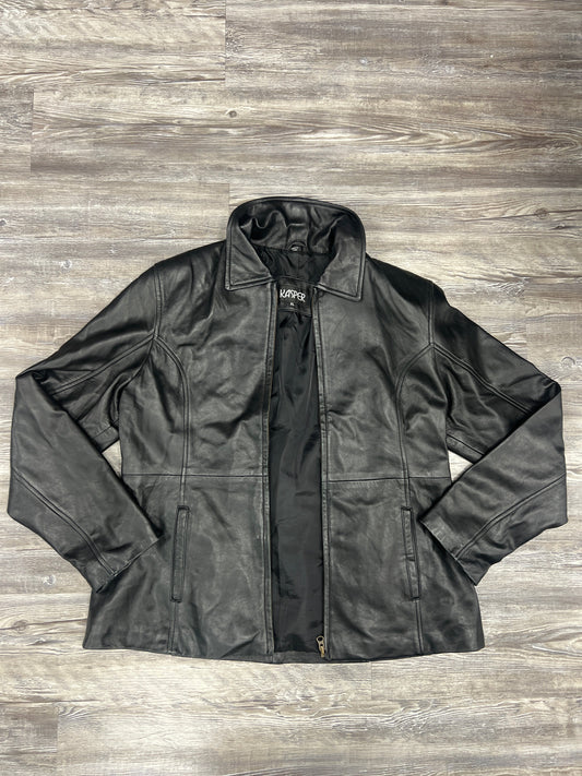 Jacket Leather By Kasper In Black, Size: Xl