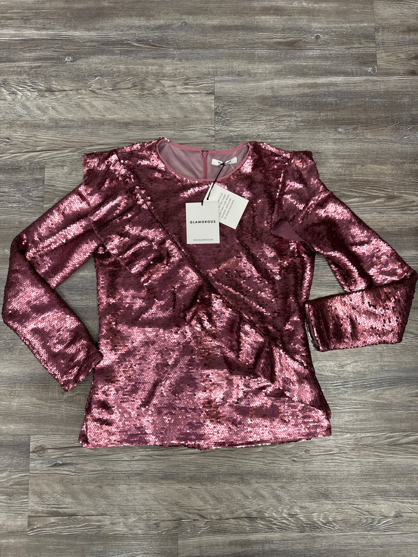 Top Long Sleeve By Glamorous In Pink, Size: Xs