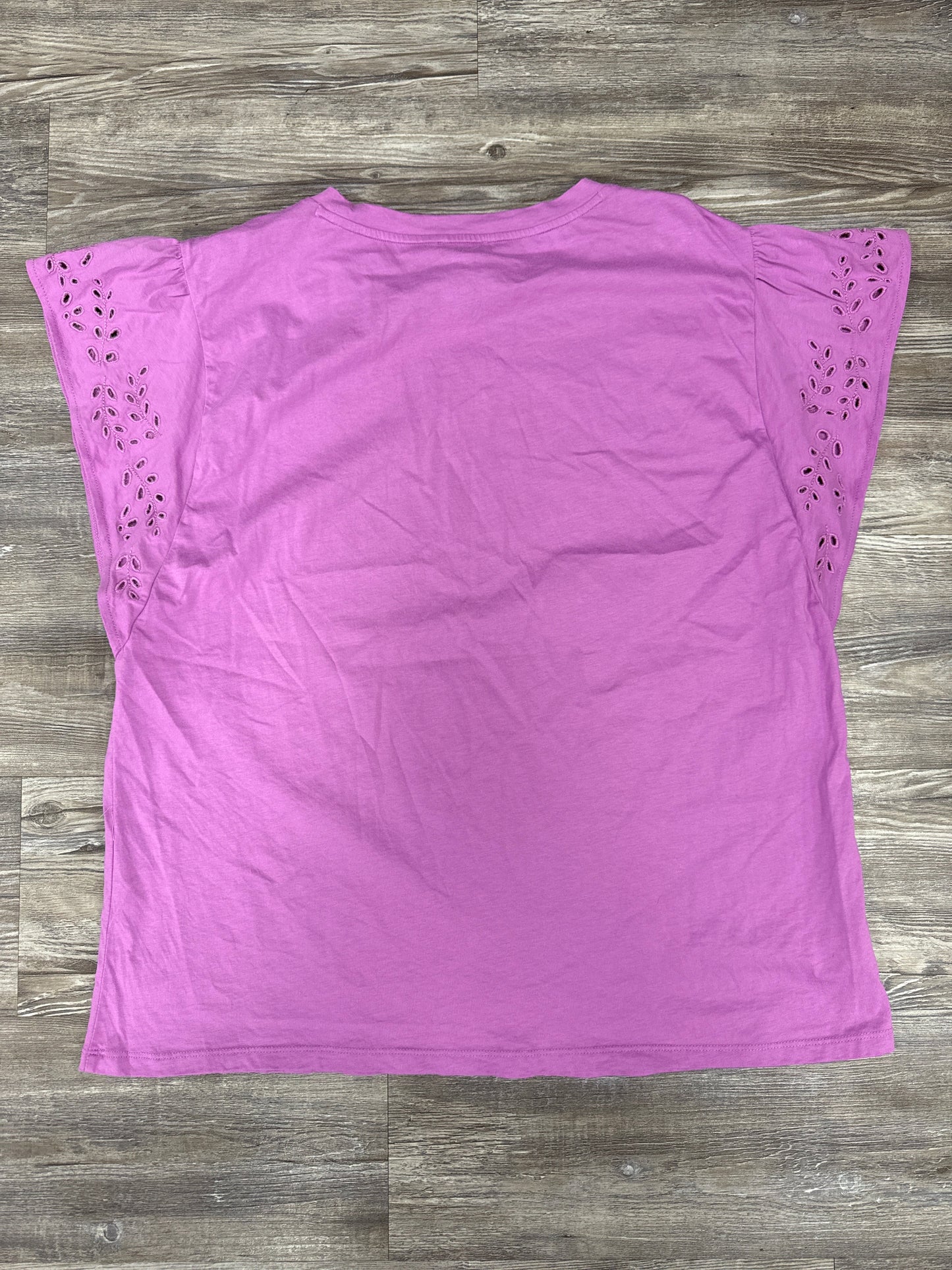 Top Short Sleeve By Ann Taylor In Purple, Size: Xl