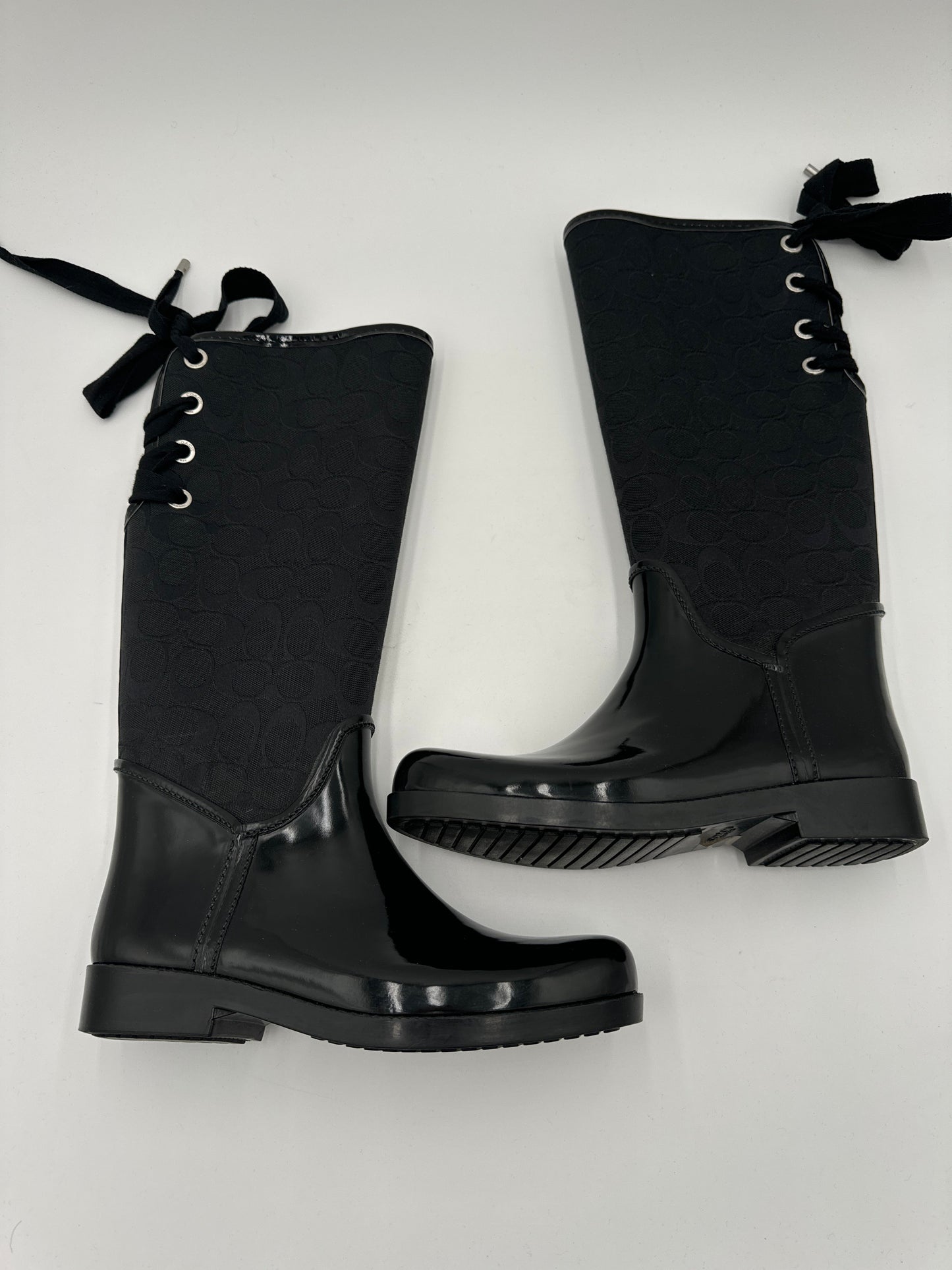 Boots Rain By Coach In Black, Size: 7.5