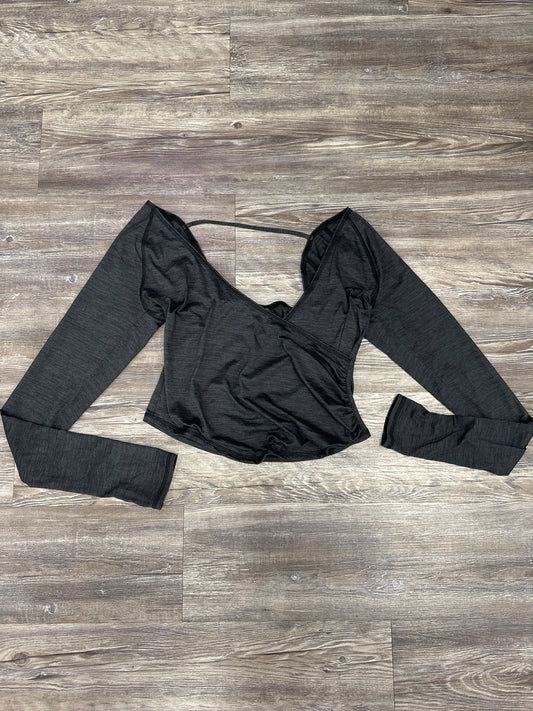 Athletic Top Long Sleeve Crewneck By Free People In Grey, Size: M