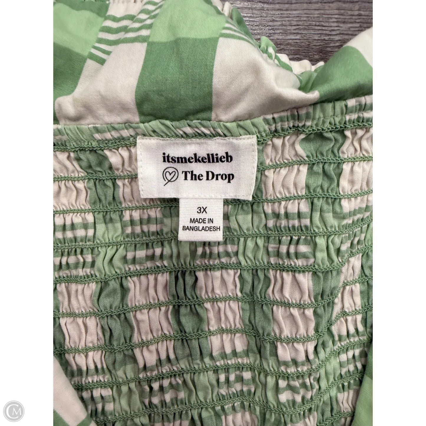 Dress Casual Midi By The Drop In Green & White, Size: 3x