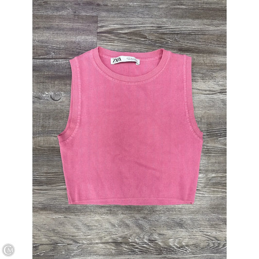 Top Sleeveless By Zara In Pink, Size: S