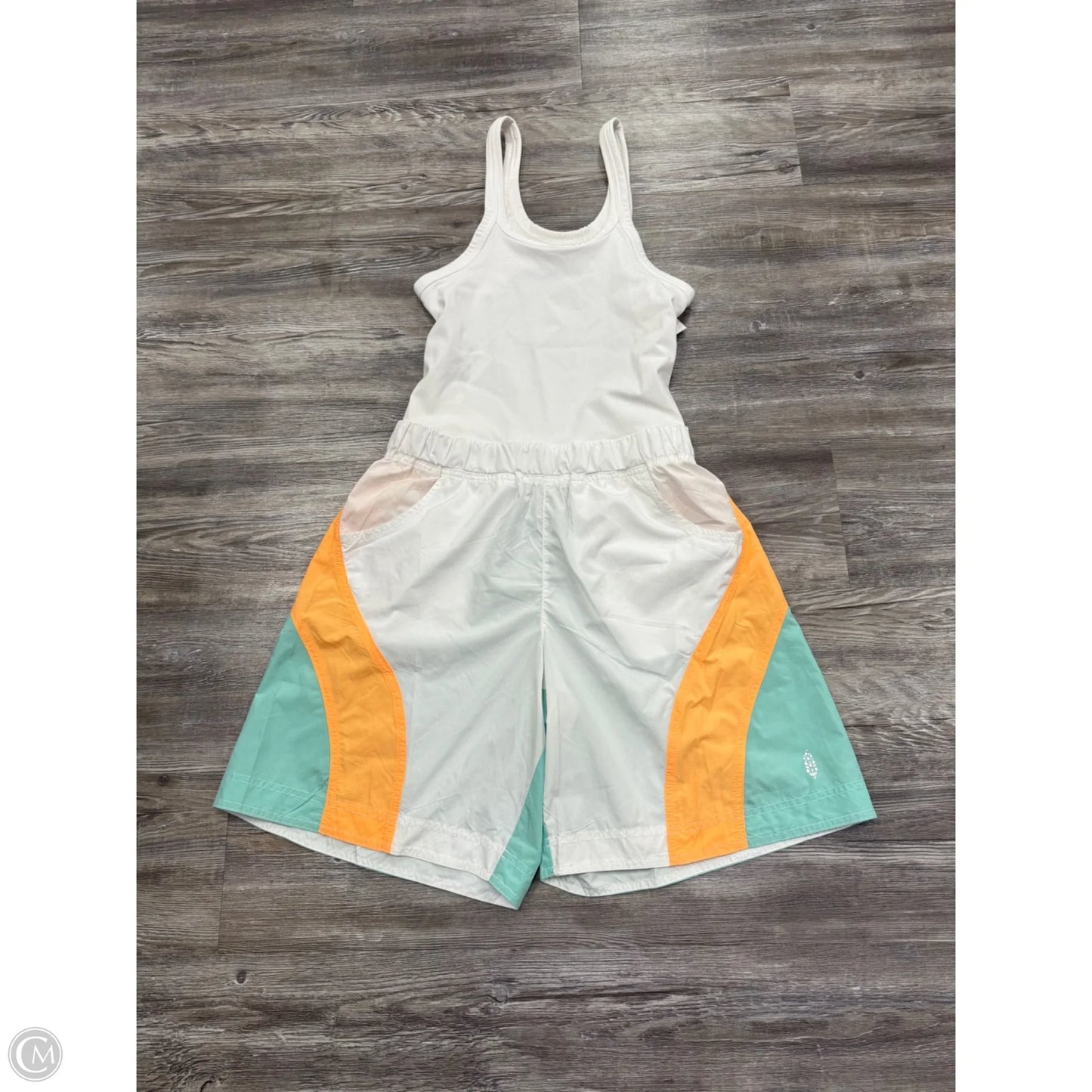 Romper By Free People In Orange & White, Size: S