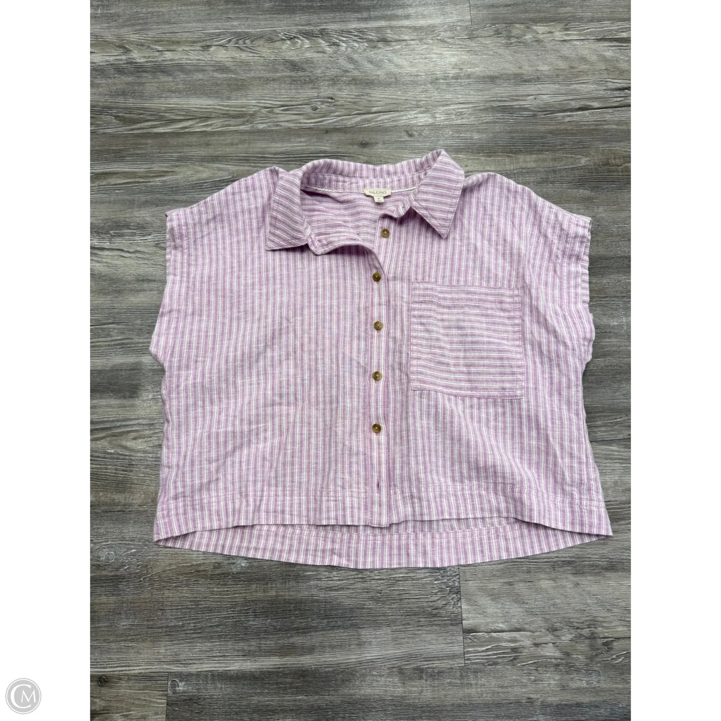 Top Short Sleeve By Pilcro In Striped Pattern, Size: M