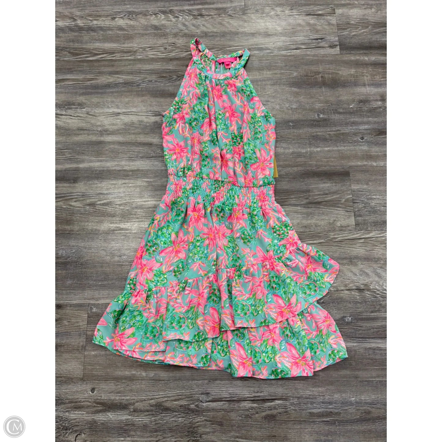 Dress Designer By Lilly Pulitzer In Green & Pink, Size: 6