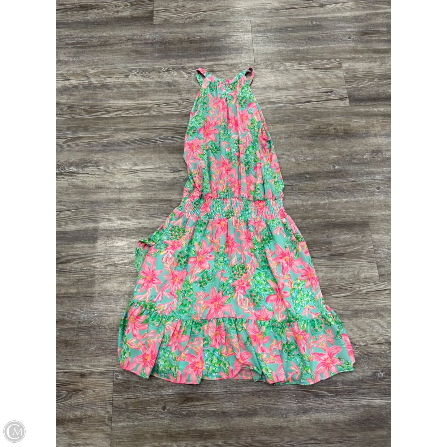Dress Designer By Lilly Pulitzer In Green & Pink, Size: 6