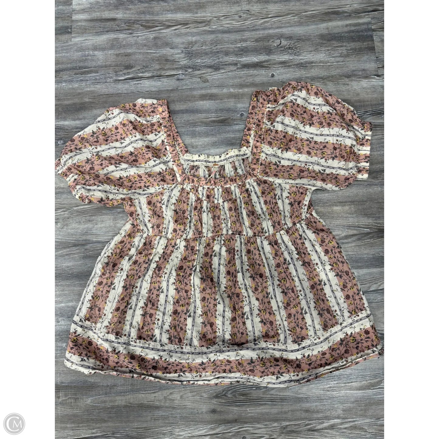 Top Short Sleeve By Free People In Pink & Tan, Size: L