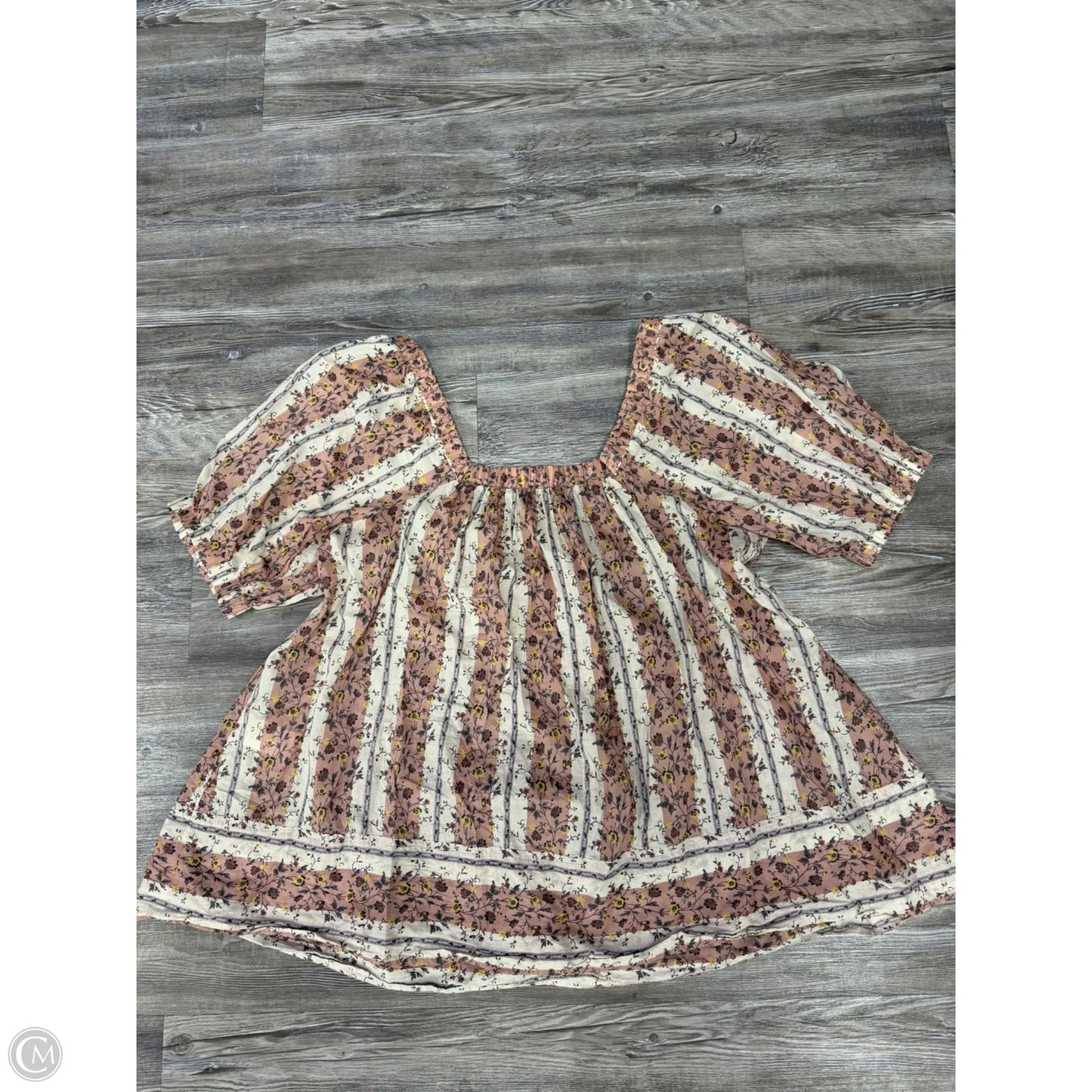 Top Short Sleeve By Free People In Pink & Tan, Size: L