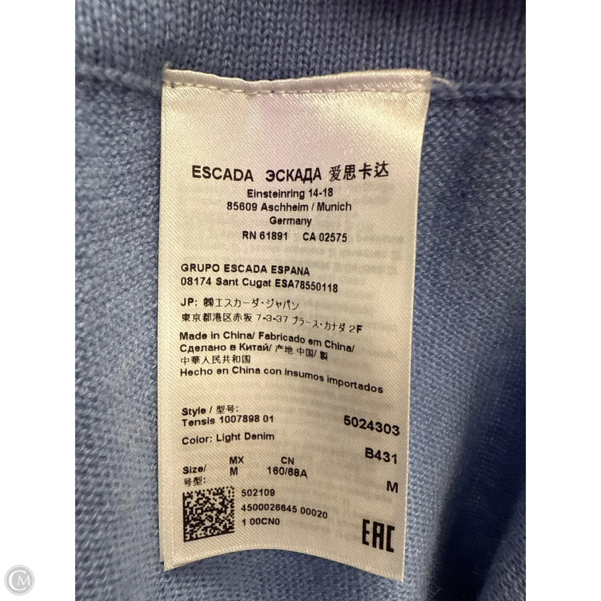 Pants Designer By Escada In Blue, Size: M