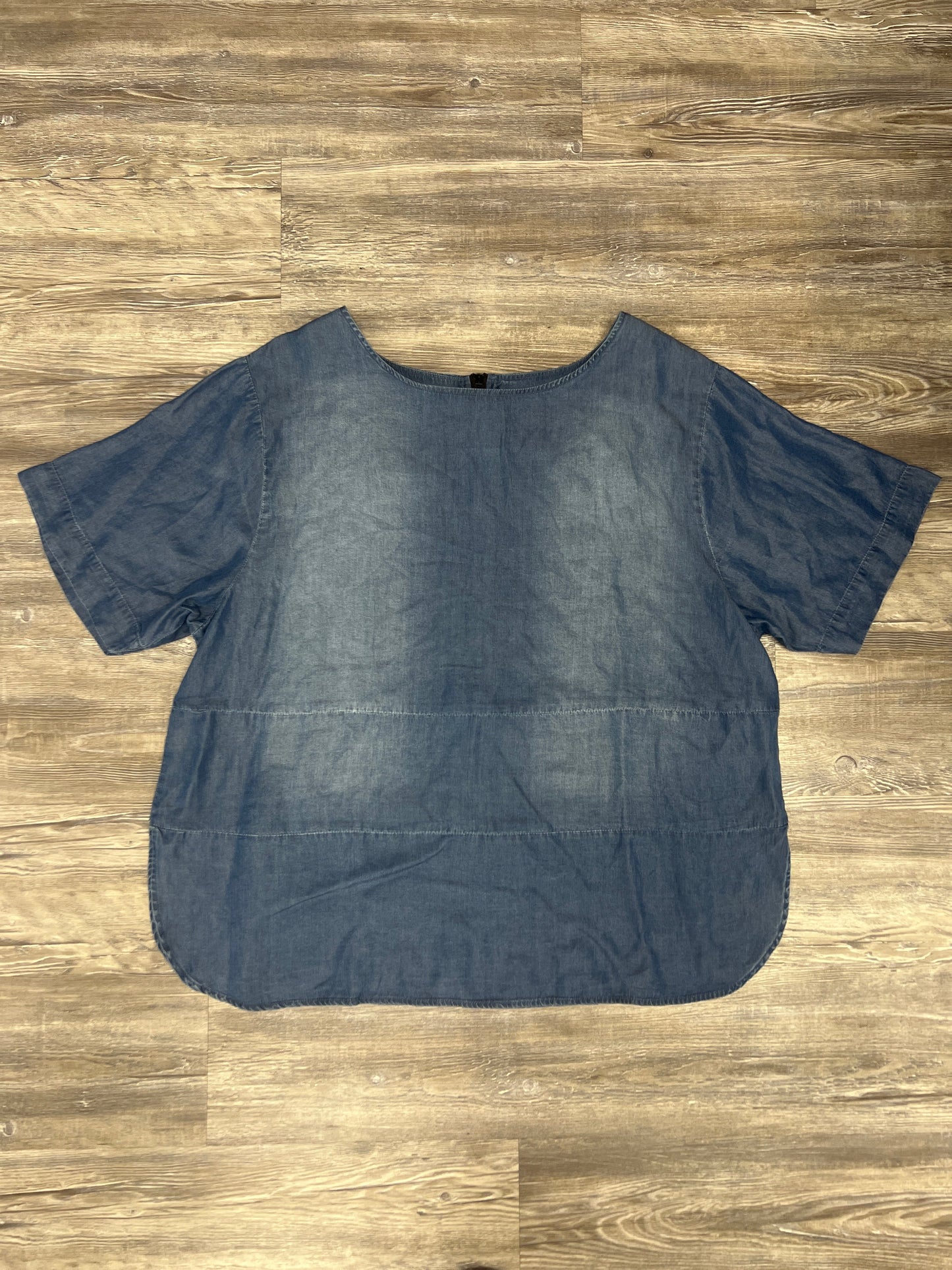 Blue Denim Top Short Sleeve Lane Bryant, Size 3x