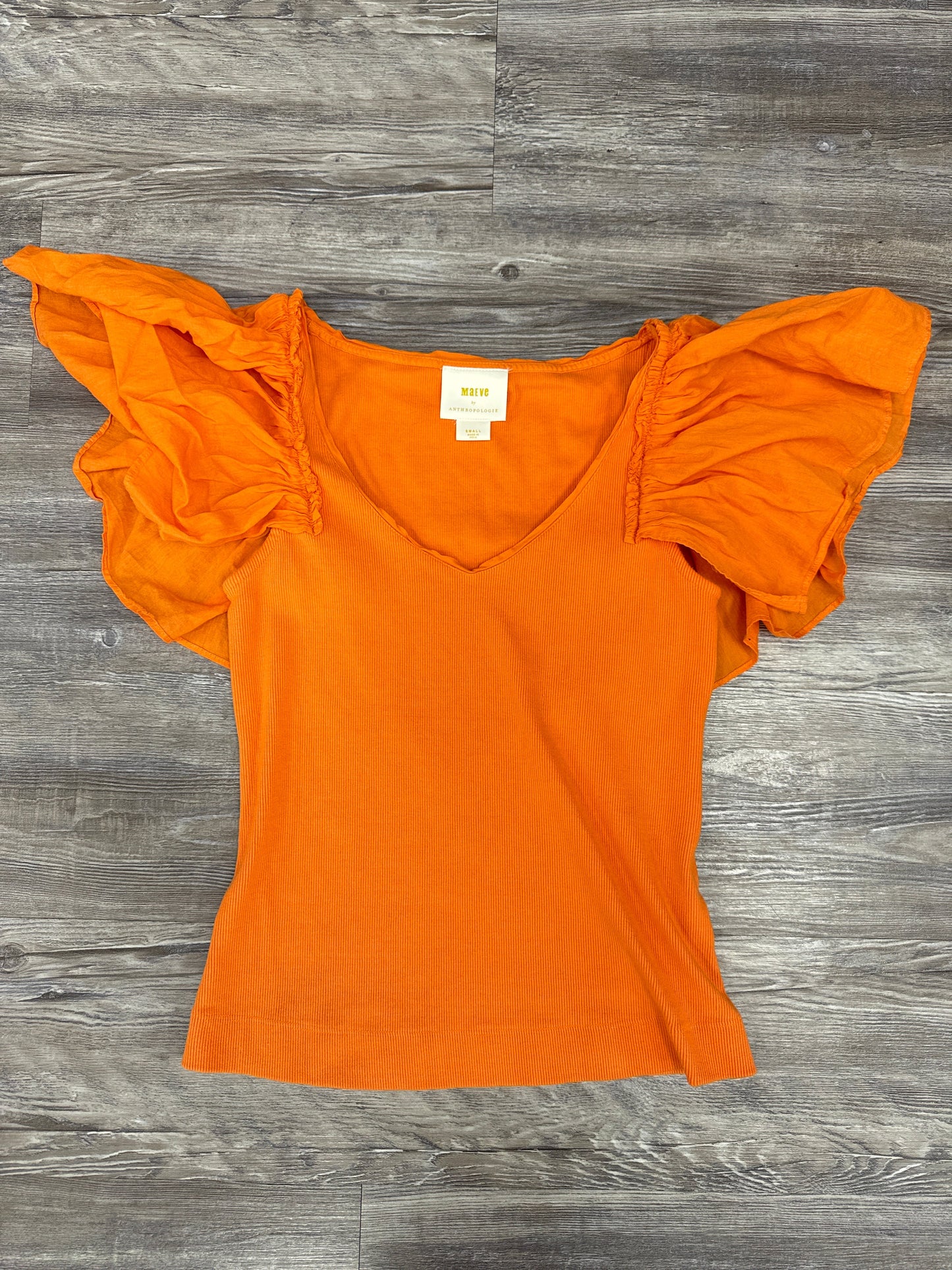 Top Short Sleeve By Maeve In Orange, Size: S