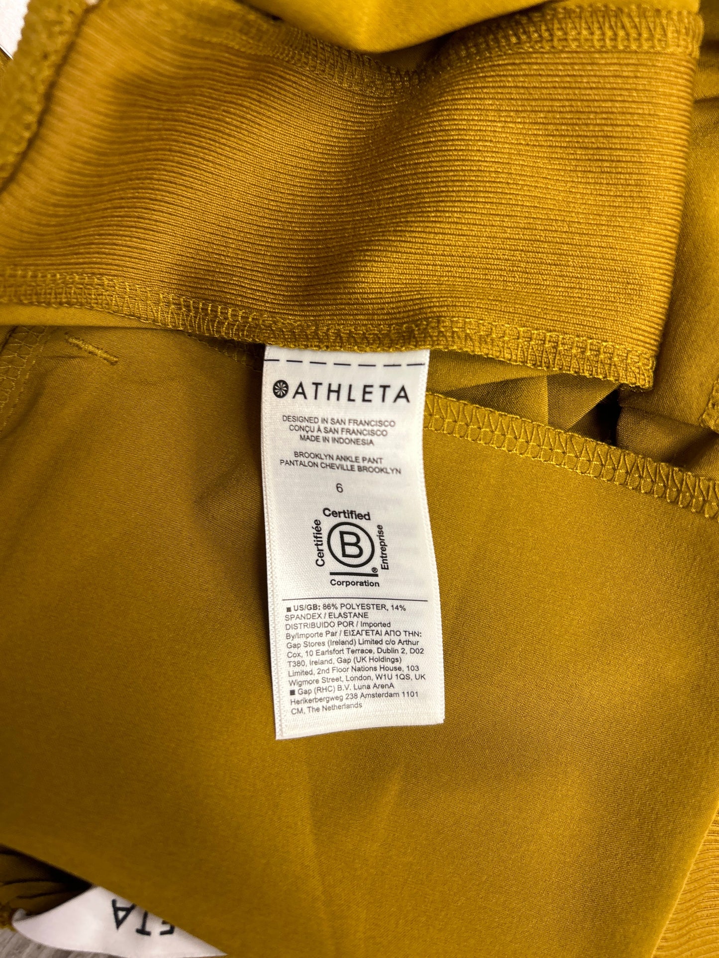 Athletic Pants By Athleta In Yellow, Size: 6