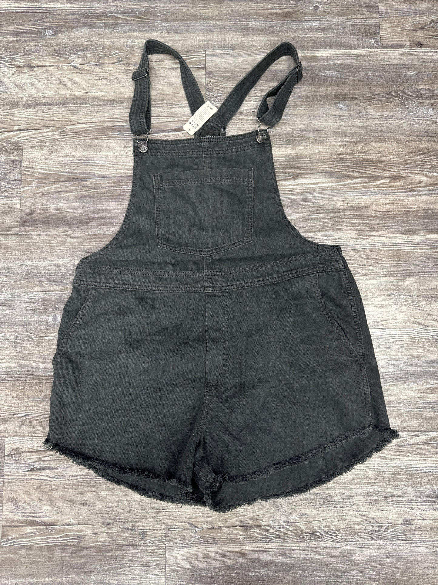 Shortalls By Aerie In Black Denim, Size: L