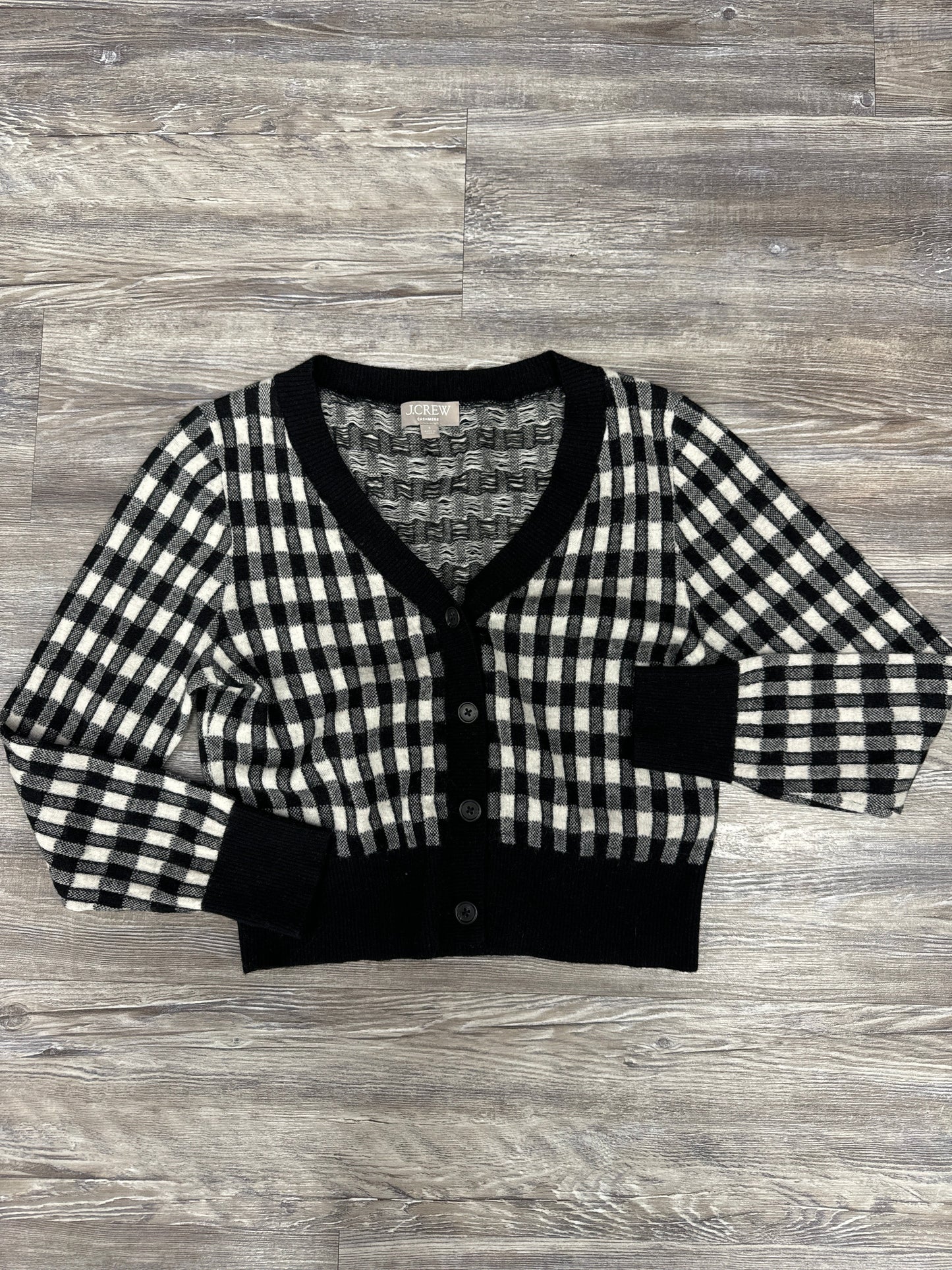 Sweater Cardigan By J. Crew In Black & White, Size: S