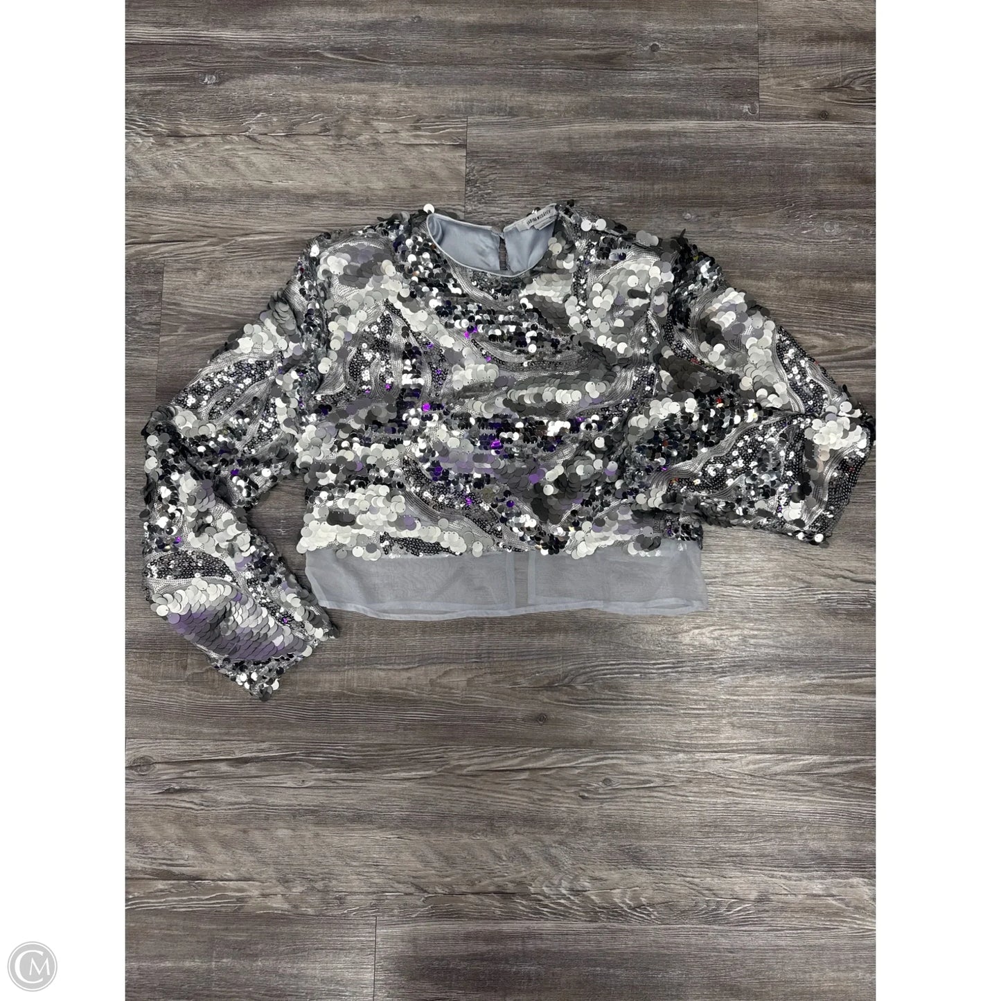 Top Long Sleeve By Sabina Musayev In Silver, Size: S