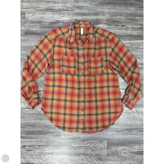 Top Long Sleeve By Anthropologie In Plaid Pattern, Size: S