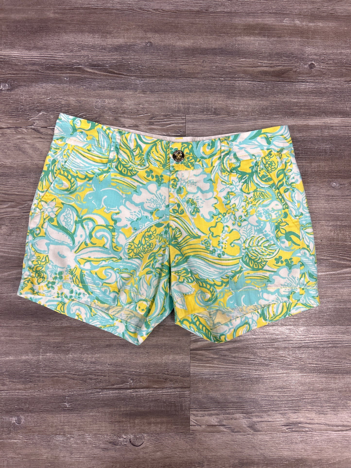 Shorts By Lilly Pulitzer In Green & Yellow, Size: 0