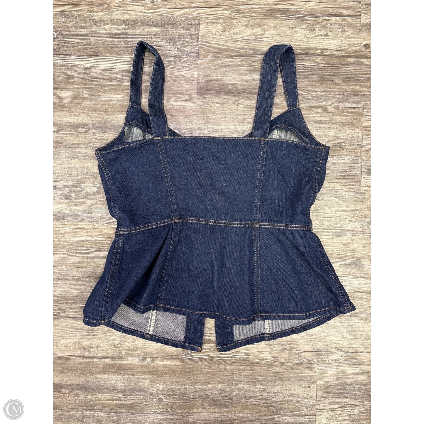 Top Sleeveless By Reformation In Blue Denim, Size: 12