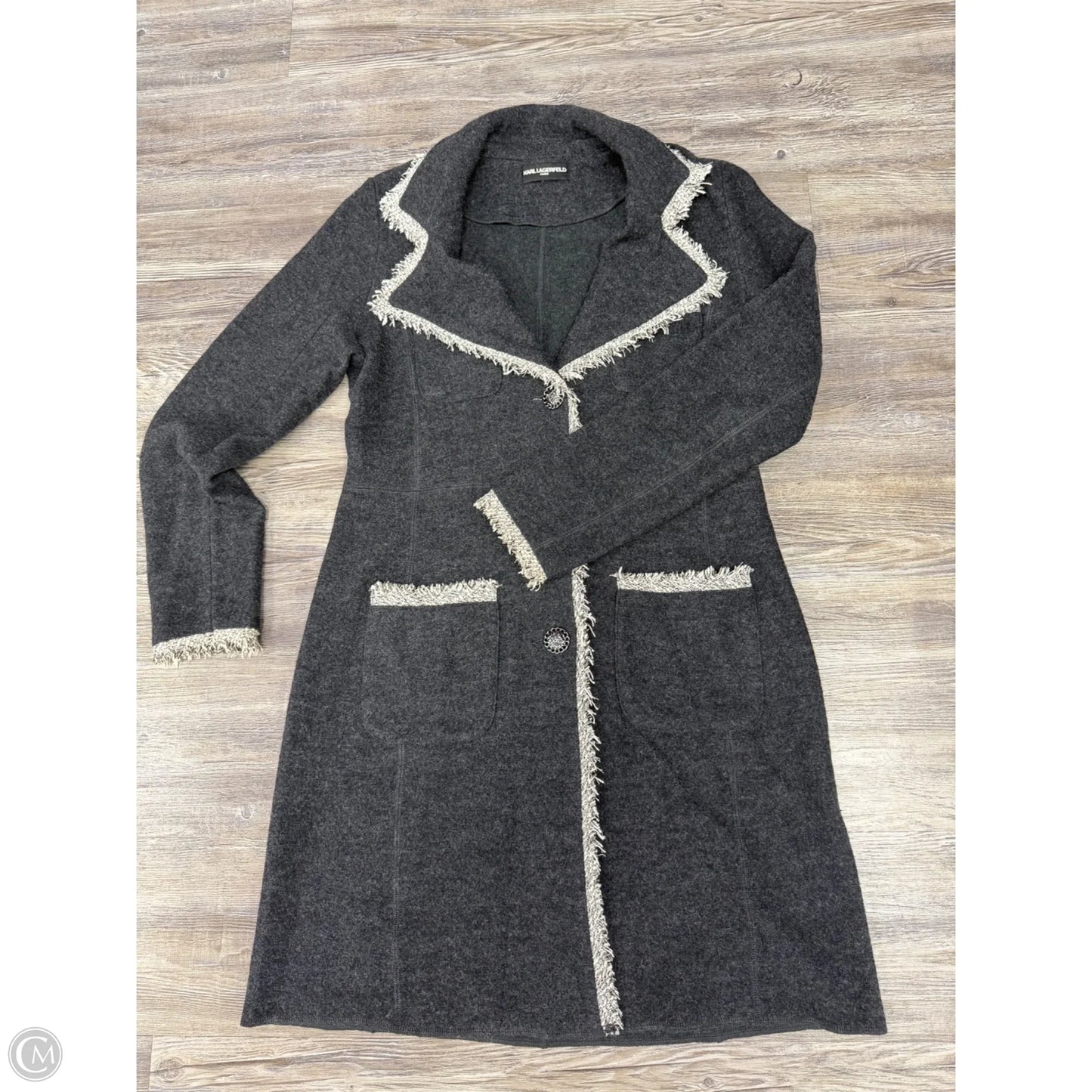 Coat Designer By Karl Lagerfeld In Grey, Size: M