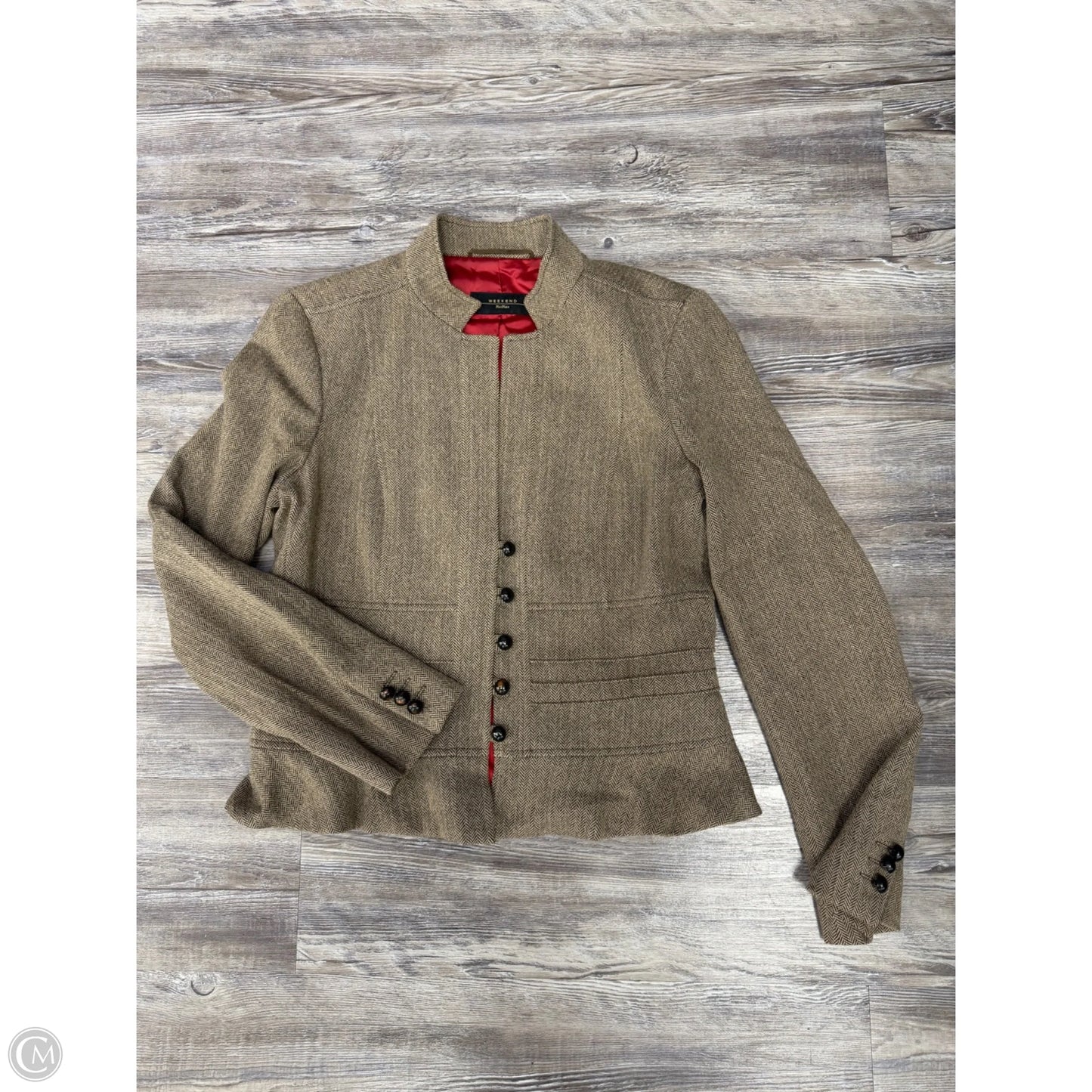 Jacket Designer By Max Mara In Tan, Size: 12