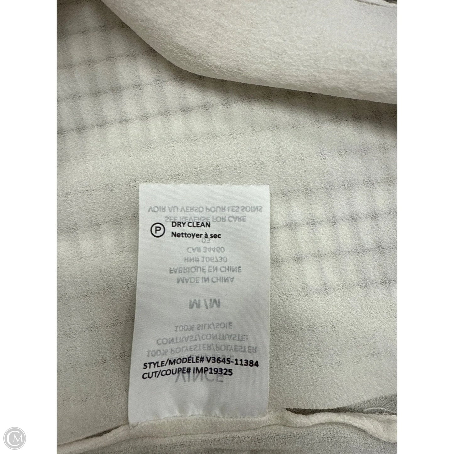 Top Sleeveless By Vince In White, Size: M
