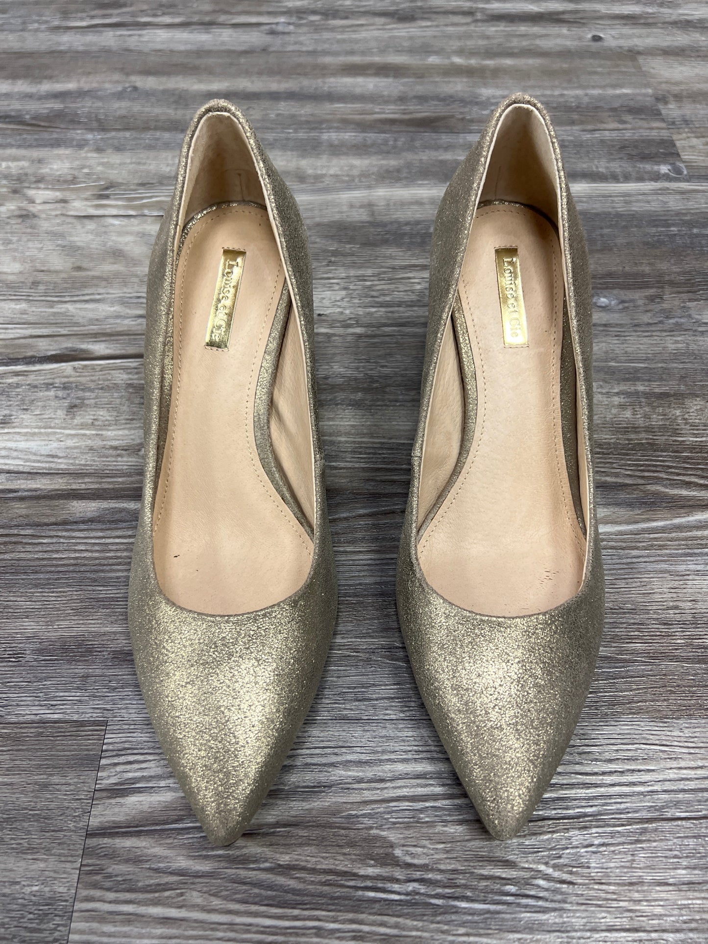 Shoes Heels Stiletto By Louise Et Cie In Gold, Size: 9