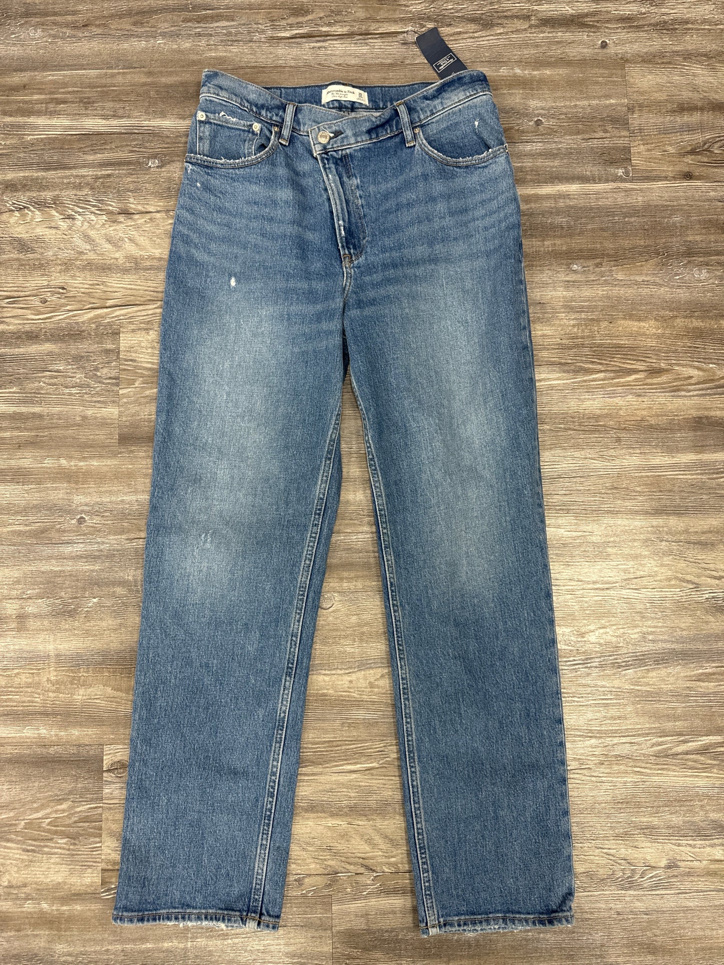 Jeans Straight By Abercrombie And Fitch In Blue Denim, Size: 10