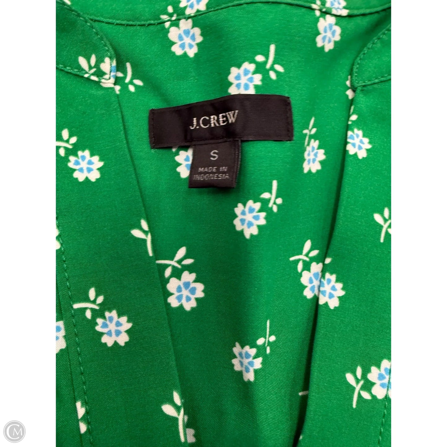 Top Short Sleeve Basic By J. Crew In Green & White, Size: S