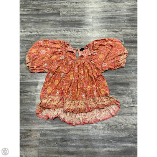 Top 3/4 Sleeve By Rachel Zoe In Orange & Pink, Size: S