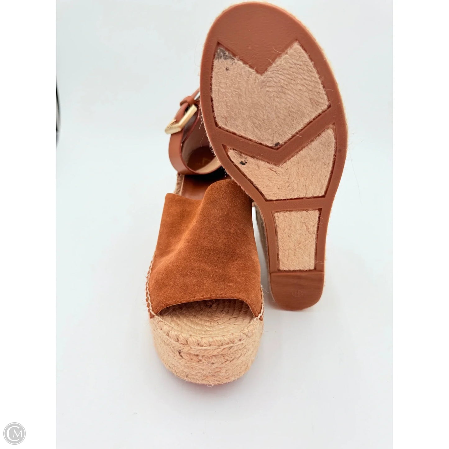 Sandals Heels Platform By Marc Fisher In Tan, Size: 7.5