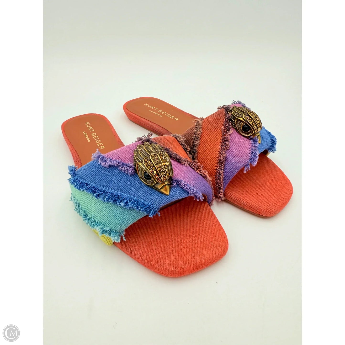Sandals Designer By Kurt Geiger In Orange & Purple, Size: 8.5