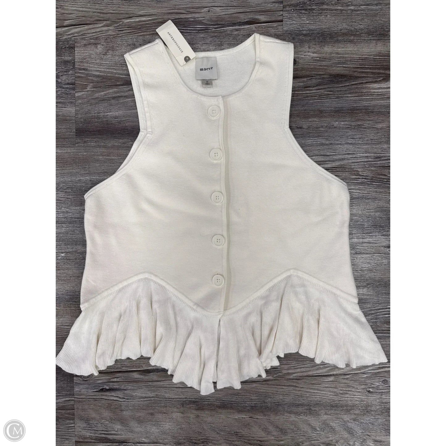 Top Sleeveless By Maeve In White, Size: M