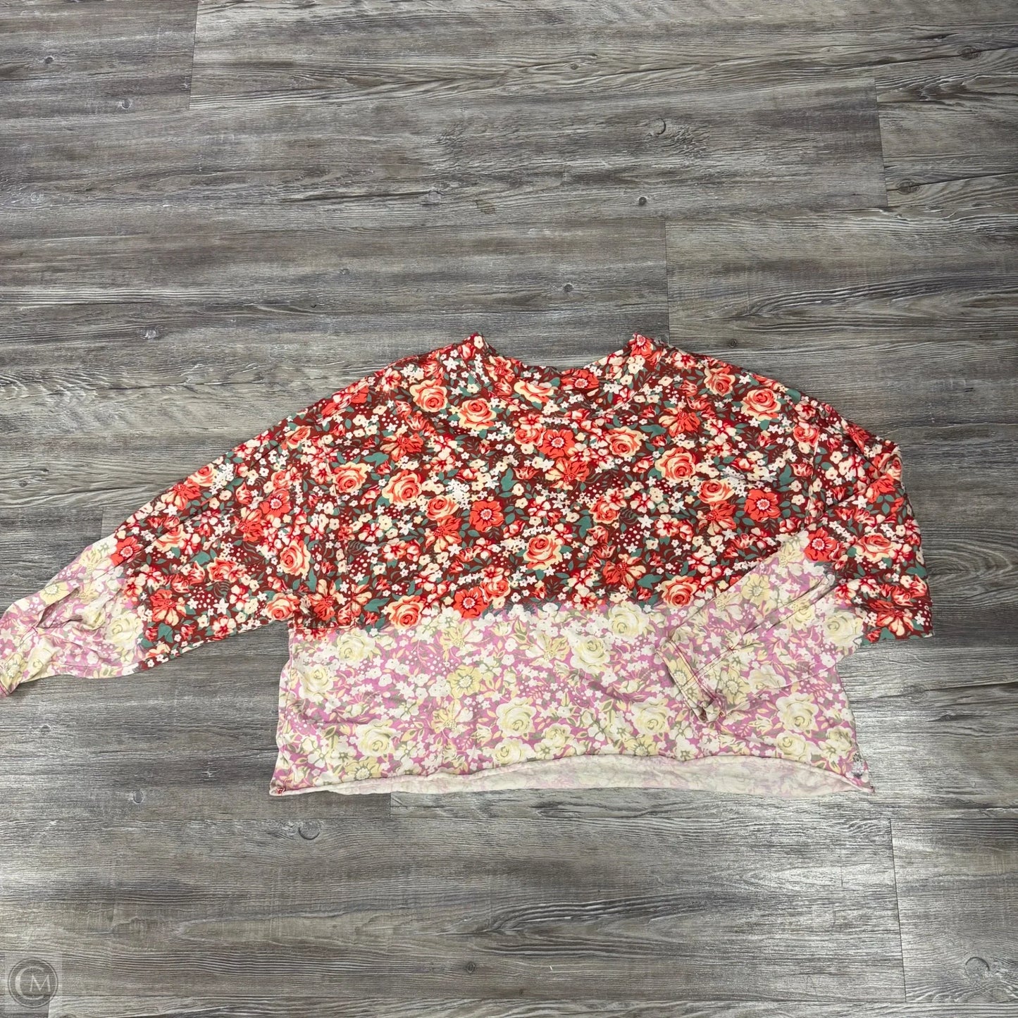 Top Long Sleeve By Free People In Floral Print, Size: L