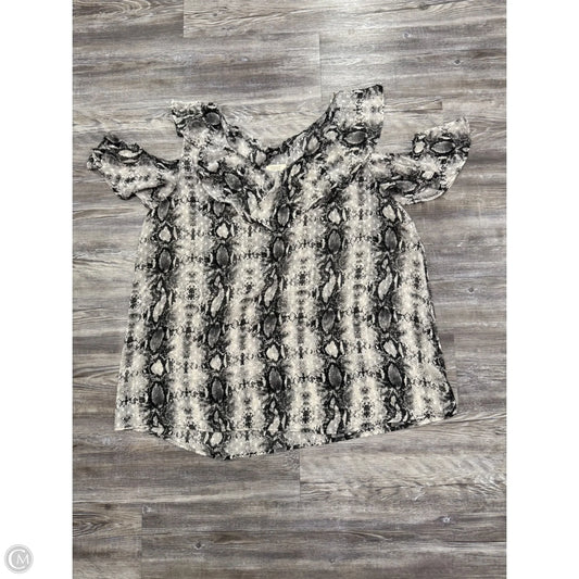 Top Short Sleeve By Oddi In Snakeskin Print, Size: 3x