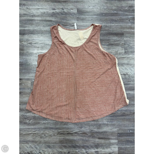 Top Sleeveless By Emerald In Red & Tan, Size: 3x