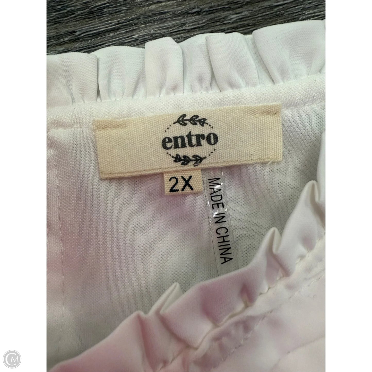 Top Short Sleeve By Entro In White, Size: 2x