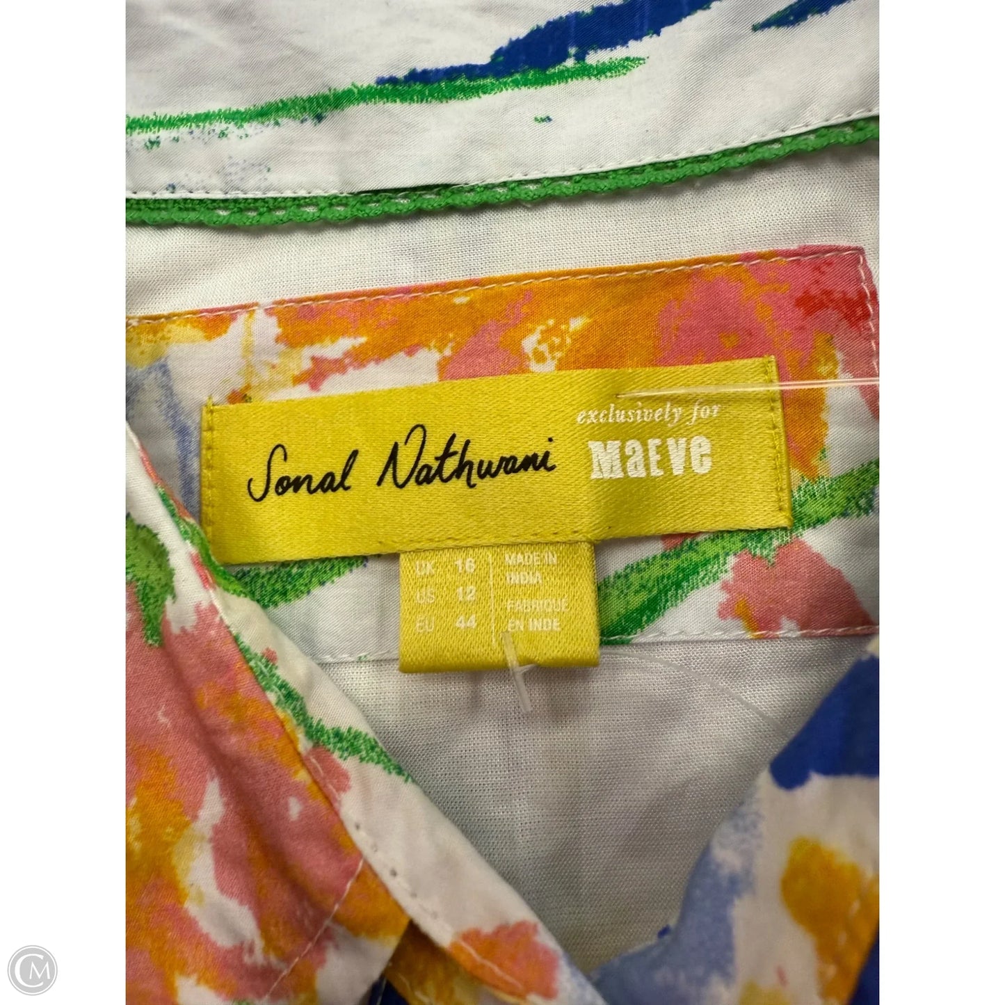 Dress Casual Short By Maeve In Blue & White, Size: 12