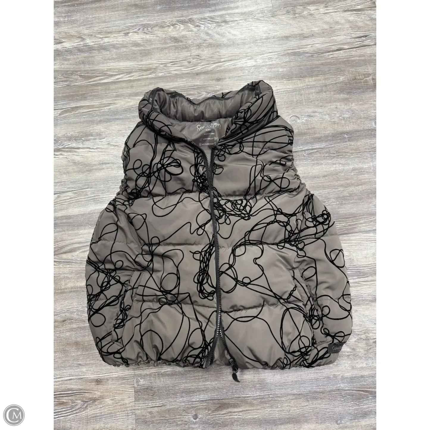 Vest Puffer & Quilted By Calvin Klein Performance In Grey, Size: Xl