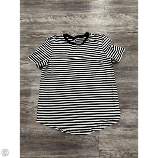 Athletic Top Short Sleeve By Lululemon In Black & White, Size: S