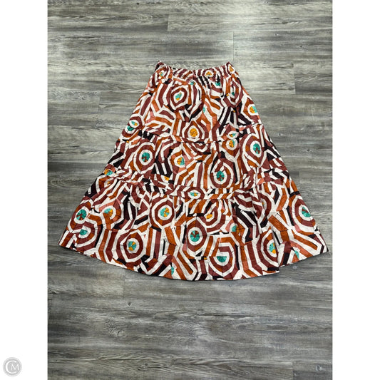Skirt Maxi By Anthropologie In Orange & Red, Size: M