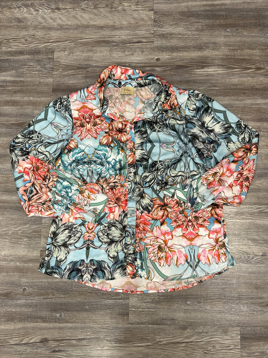 Top Long Sleeve By Elie Tahari In Floral Print, Size: L