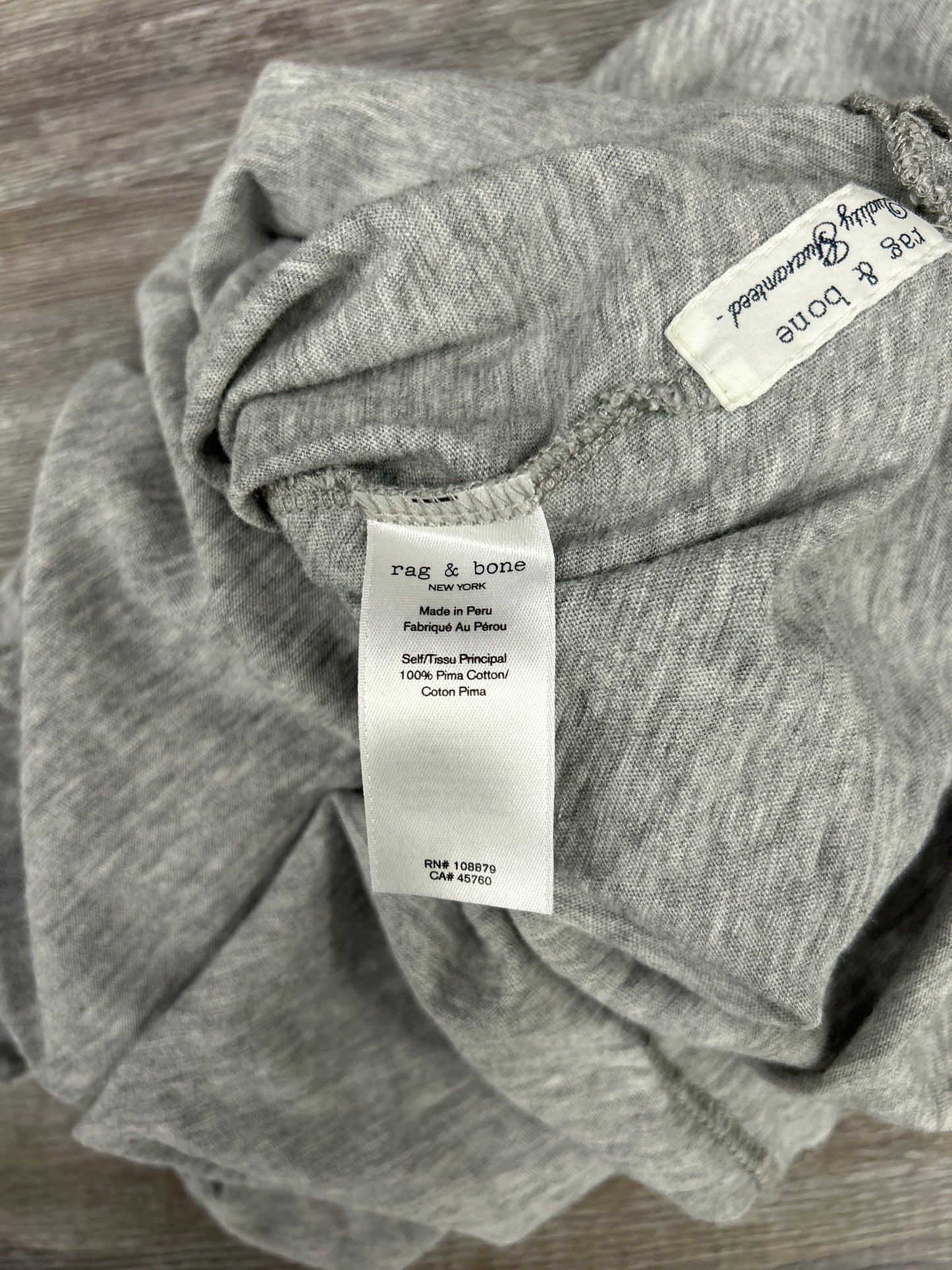 Top Short Sleeve Basic By Rag And Bone In Grey, Size: S