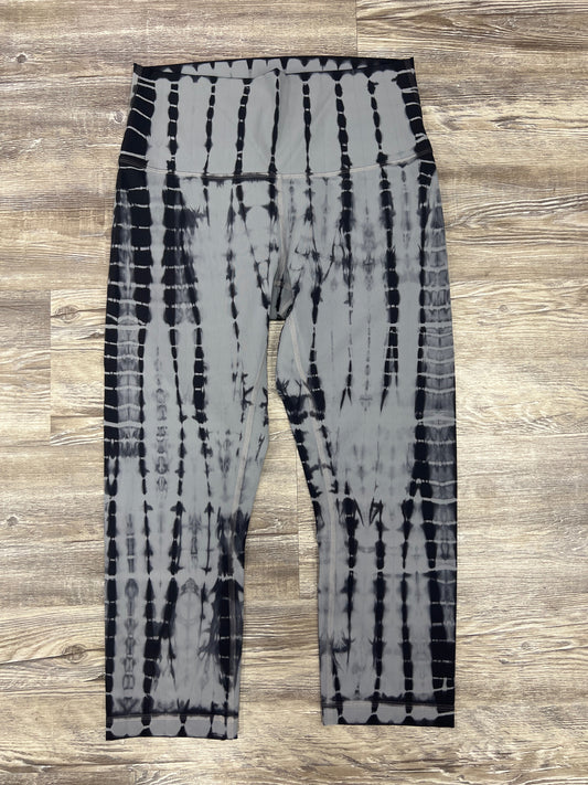 Black & Grey Athletic Capris Lululemon, Size 8