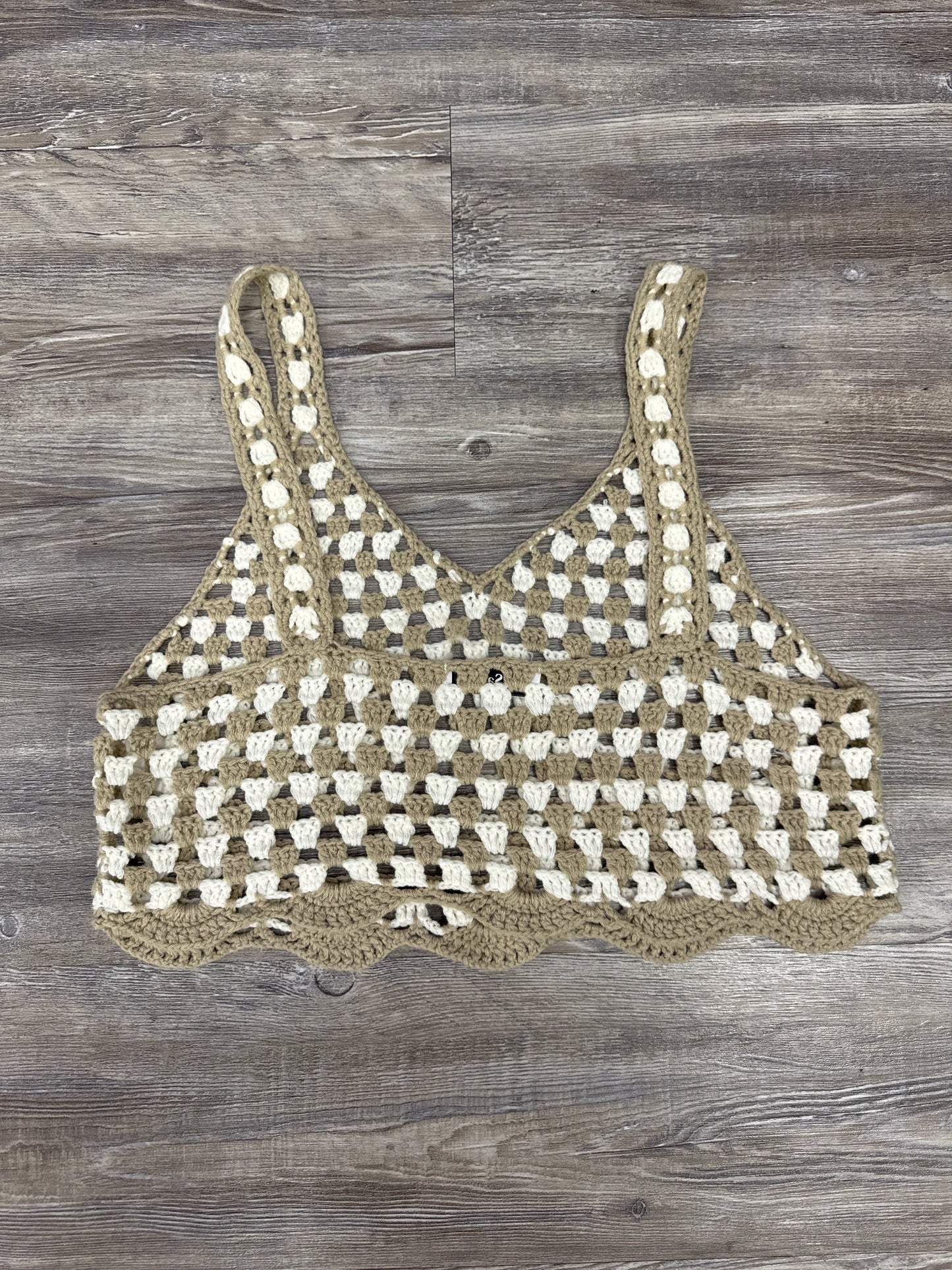 Top Sleeveless By En Saison In Brown & Cream, Size: L