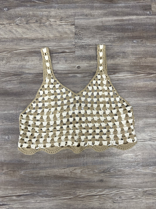 Top Sleeveless By En Saison In Brown & Cream, Size: L