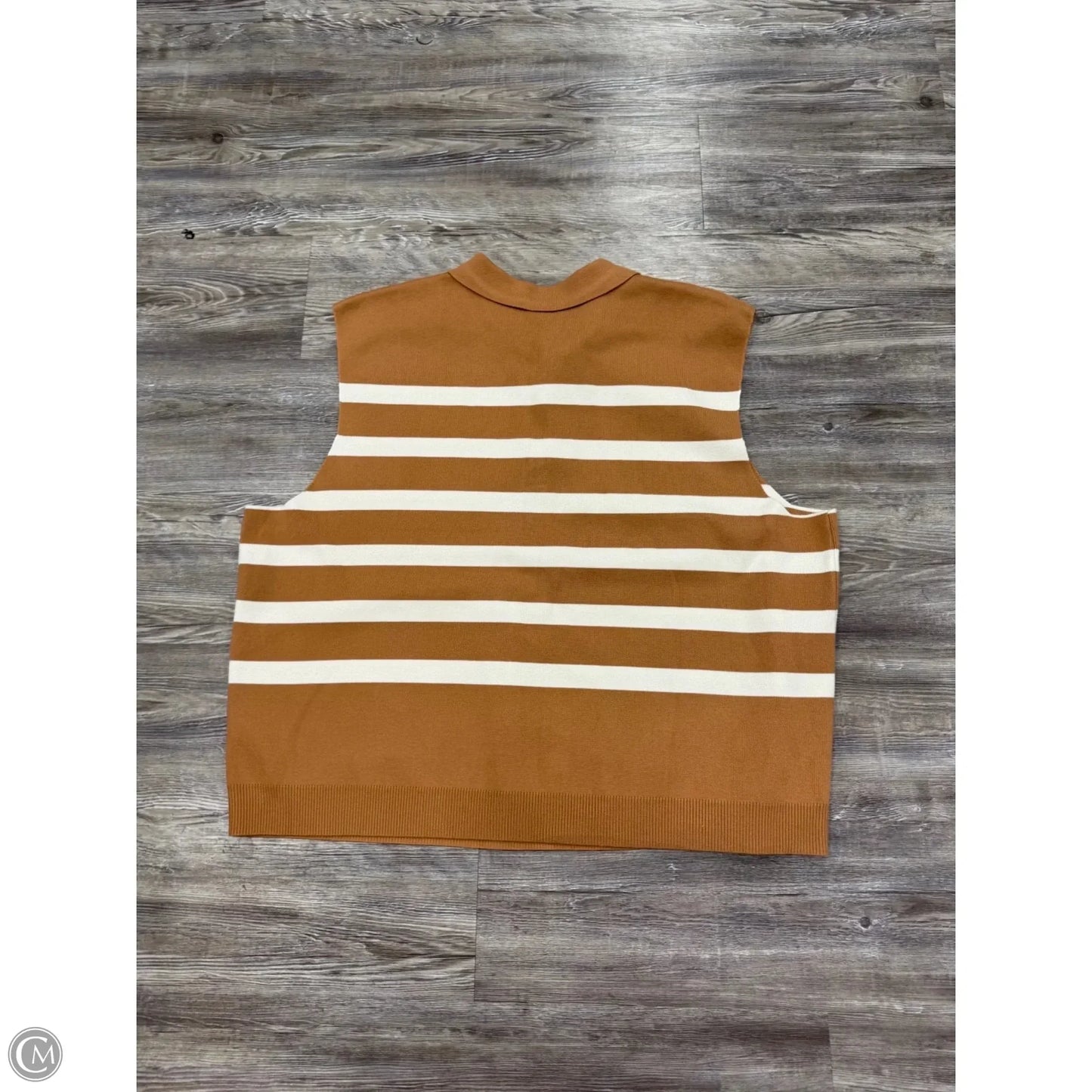 Sweater By Maeve In Tan & White, Size: 3x