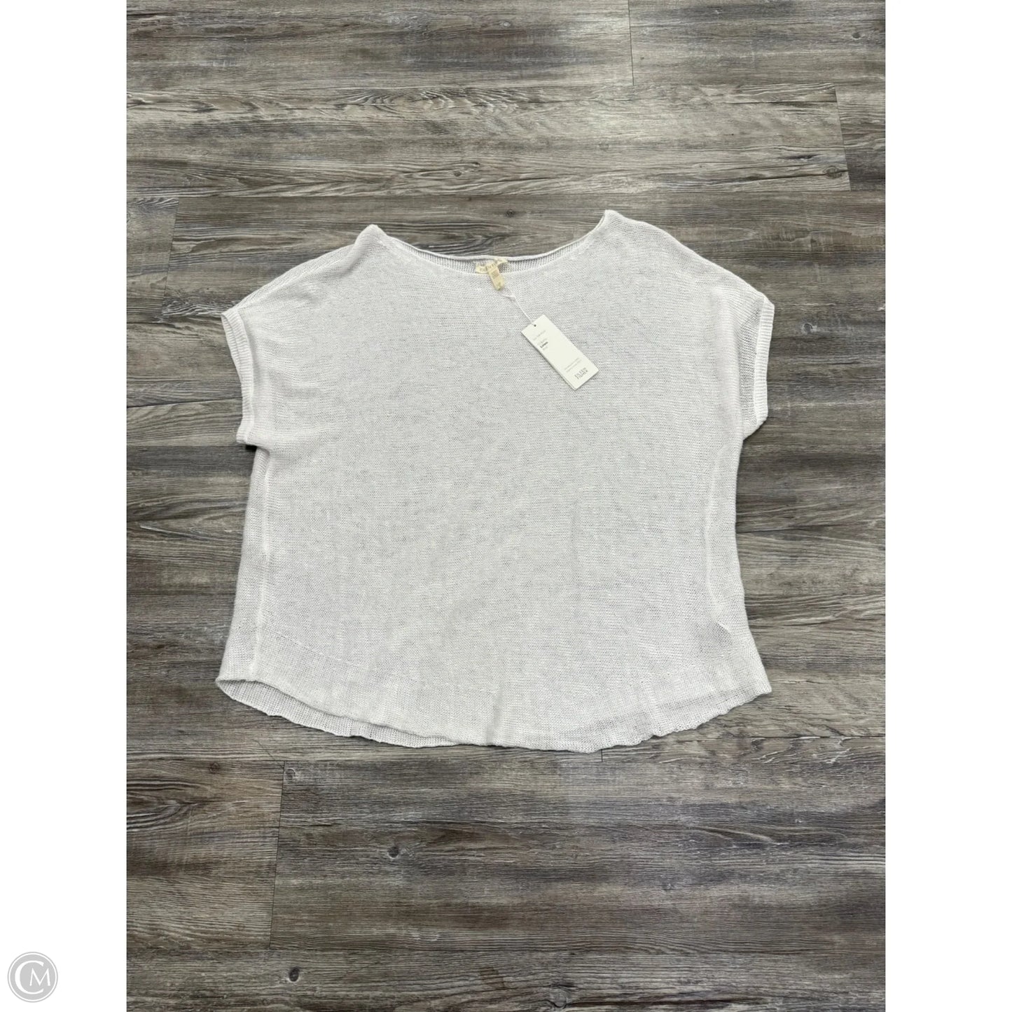 Sweater Short Sleeve By Eileen Fisher In White, Size: L