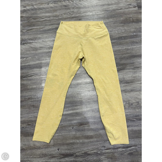 Athletic Leggings By Alo In Yellow, Size: L
